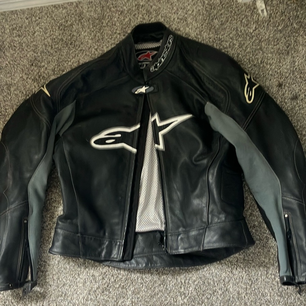 Alpinestars Black and Gray Leather Jacket